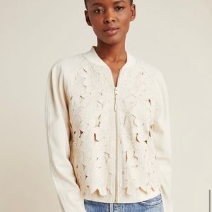Anthropologie Nina embroidered bomber jacket, Size Small